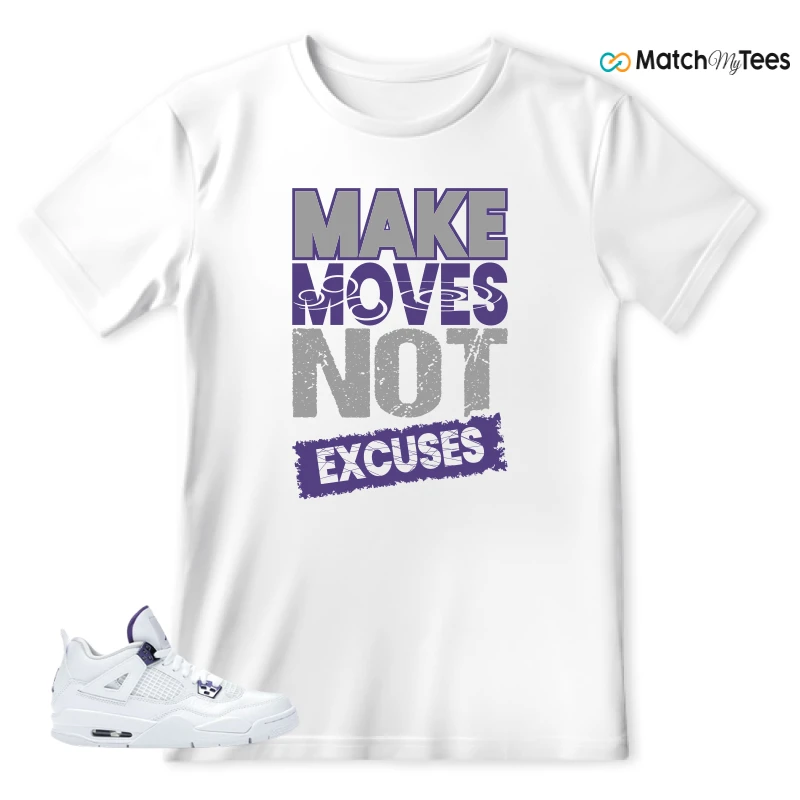 NIKE JORDAN 4 RETRO METALLIC PURPLE SNEAKER Matching Tees t-shirt