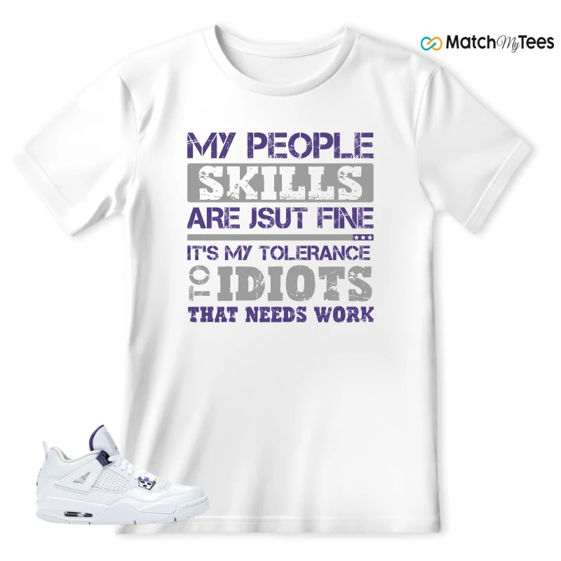 NIKE JORDAN 4 RETRO METALLIC PURPLE SNEAKER Matching Tees t-shirt
