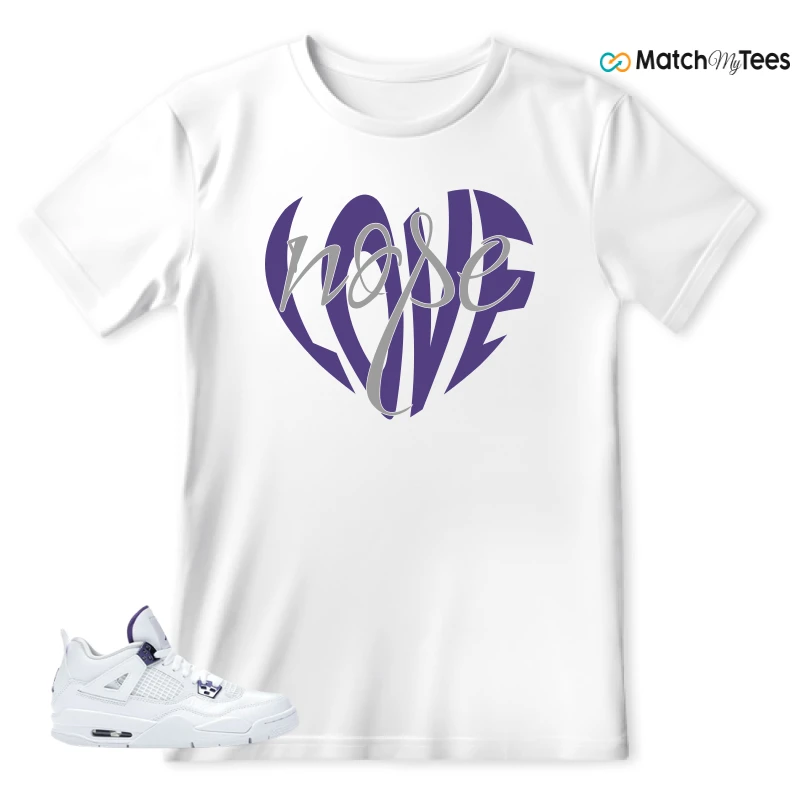 NIKE JORDAN 4 RETRO METALLIC PURPLE SNEAKER Matching Tees t-shirt