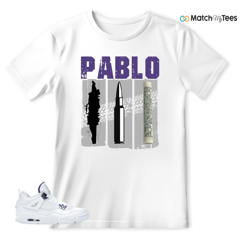 NIKE JORDAN 4 RETRO METALLIC PURPLE SNEAKER Matching Tees t-shirt