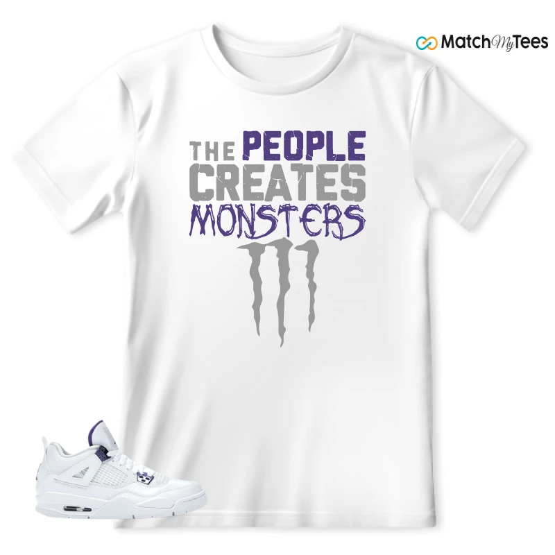 NIKE JORDAN 4 RETRO METALLIC PURPLE SNEAKER Matching Tees t-shirt