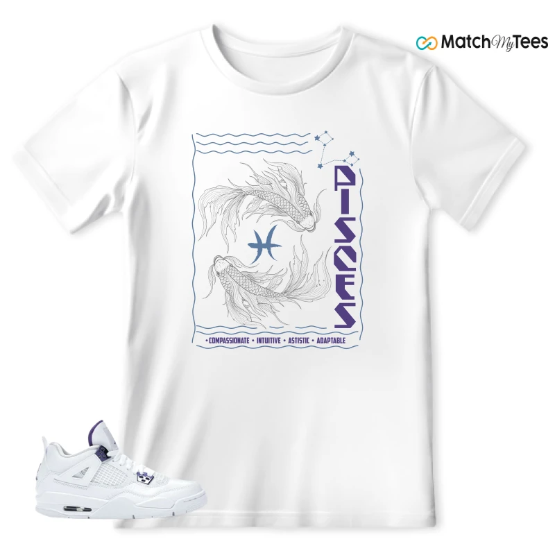 NIKE JORDAN 4 RETRO METALLIC PURPLE SNEAKER Matching Tees t-shirt