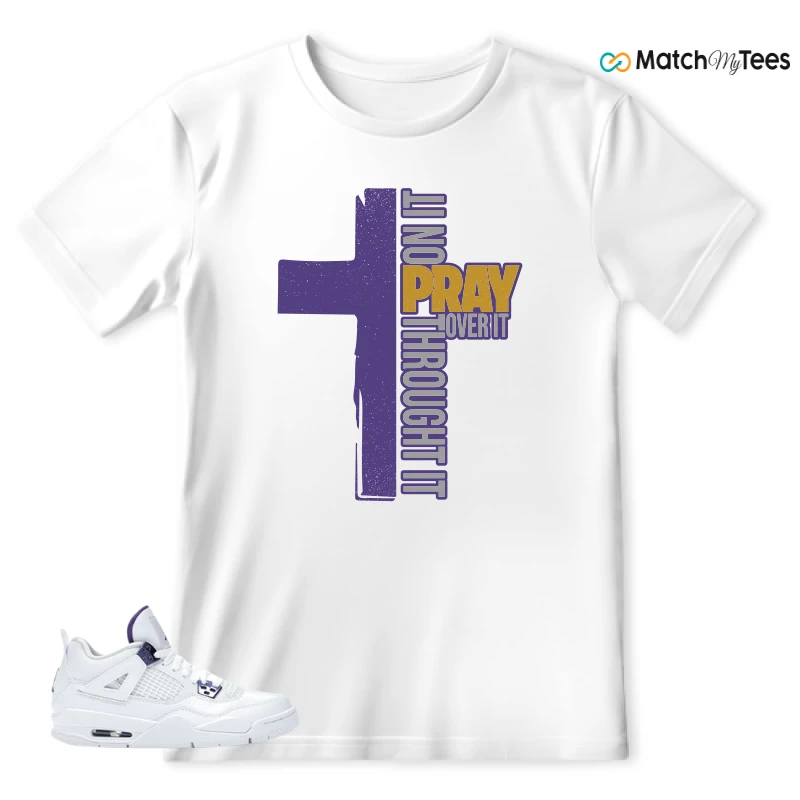 NIKE JORDAN 4 RETRO METALLIC PURPLE SNEAKER Matching Tees t-shirt
