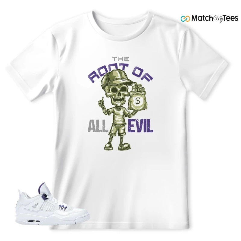 NIKE JORDAN 4 RETRO METALLIC PURPLE SNEAKER Matching Tees t-shirt