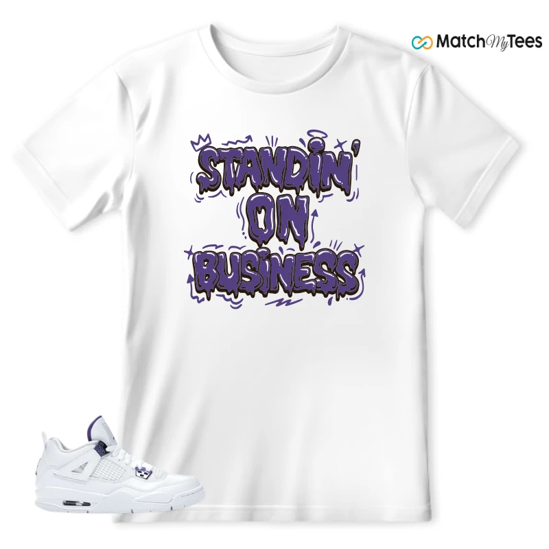 NIKE JORDAN 4 RETRO METALLIC PURPLE SNEAKER Matching Tees t-shirt