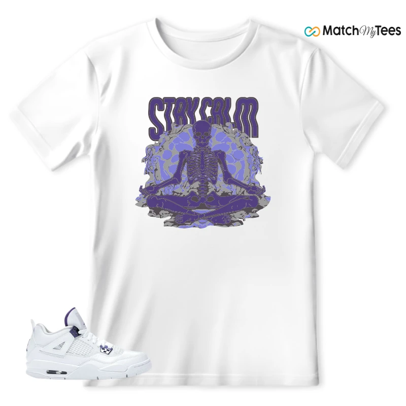 NIKE JORDAN 4 RETRO METALLIC PURPLE SNEAKER Matching Tees t-shirt