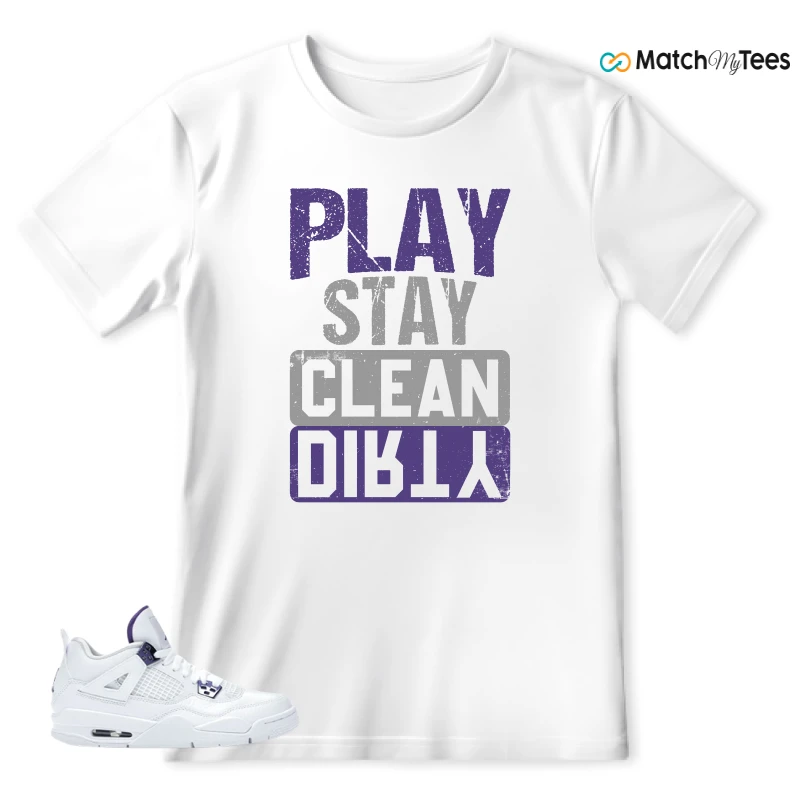 NIKE JORDAN 4 RETRO METALLIC PURPLE SNEAKER Matching Tees t-shirt
