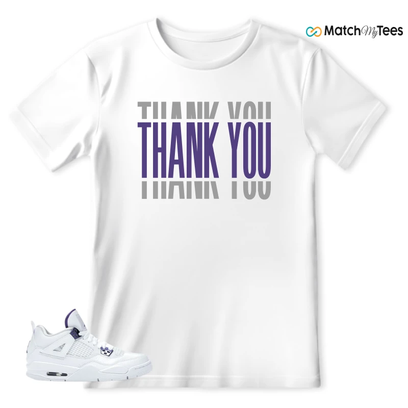 NIKE JORDAN 4 RETRO METALLIC PURPLE SNEAKER Matching Tees t-shirt