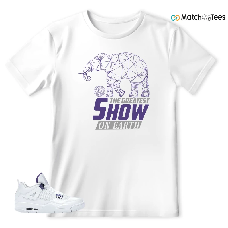 NIKE JORDAN 4 RETRO METALLIC PURPLE SNEAKER Matching Tees t-shirt