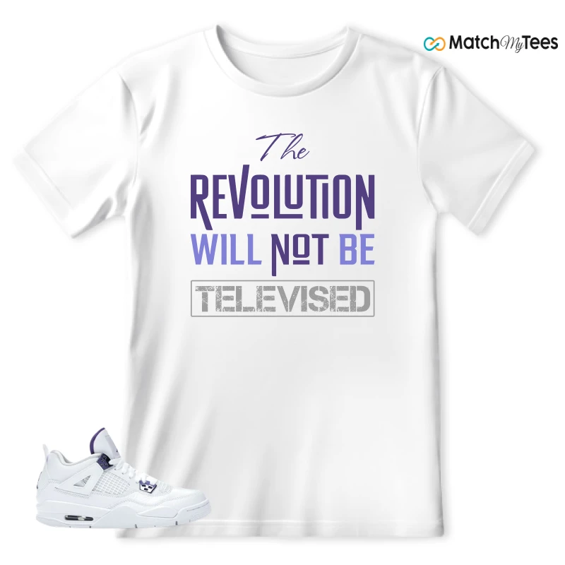 NIKE JORDAN 4 RETRO METALLIC PURPLE SNEAKER Matching Tees t-shirt