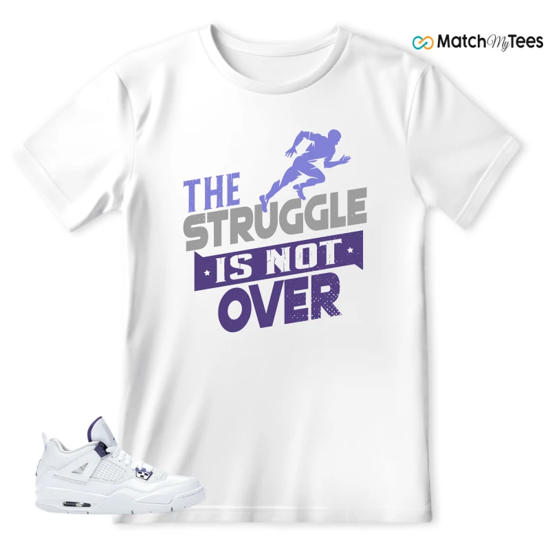 NIKE JORDAN 4 RETRO METALLIC PURPLE SNEAKER Matching Tees t-shirt