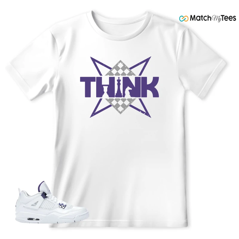 NIKE JORDAN 4 RETRO METALLIC PURPLE SNEAKER Matching Tees t-shirt