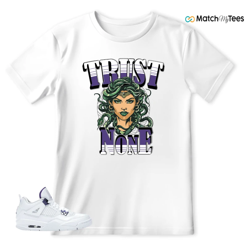 NIKE JORDAN 4 RETRO METALLIC PURPLE SNEAKER Matching Tees t-shirt