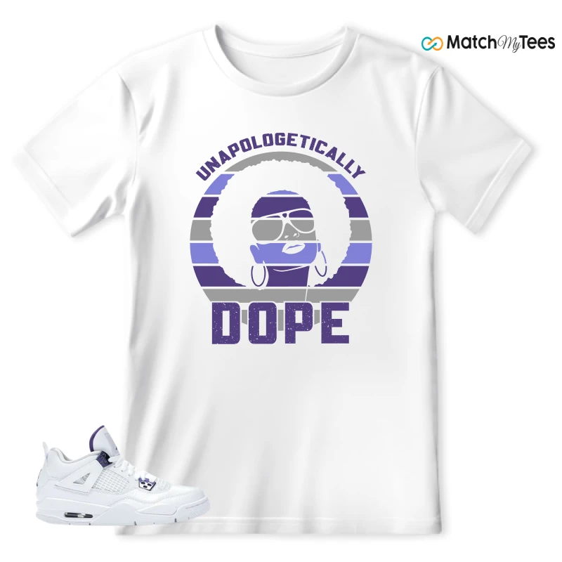 NIKE JORDAN 4 RETRO METALLIC PURPLE SNEAKER Matching Tees t-shirt