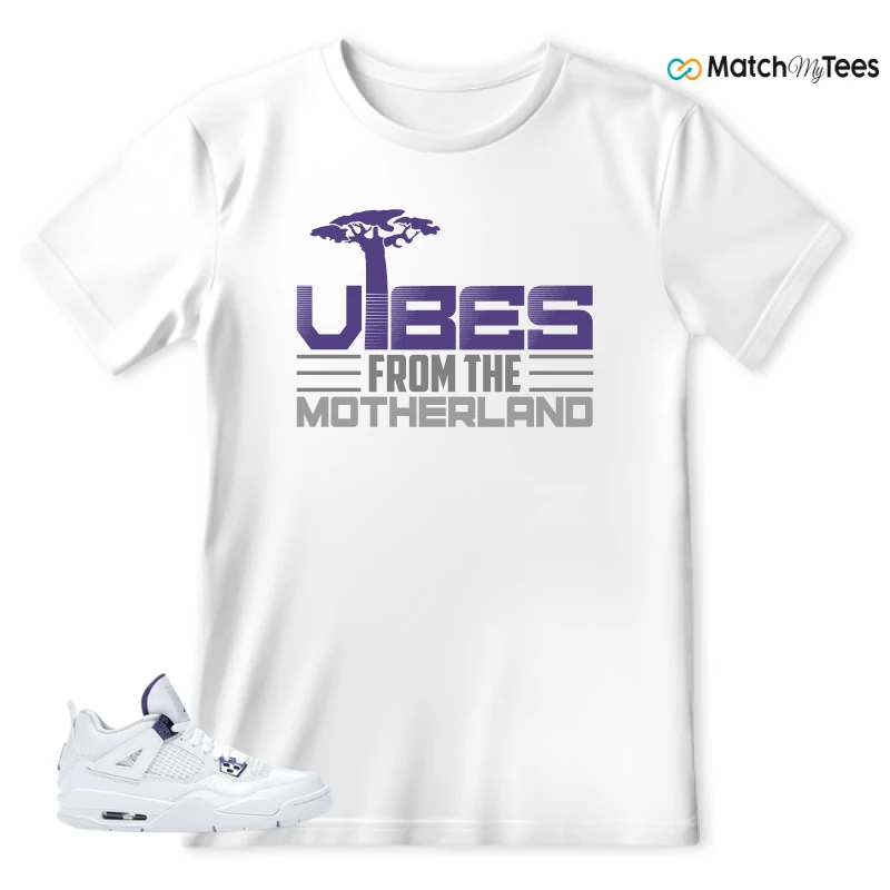 NIKE JORDAN 4 RETRO METALLIC PURPLE SNEAKER Matching Tees t-shirt
