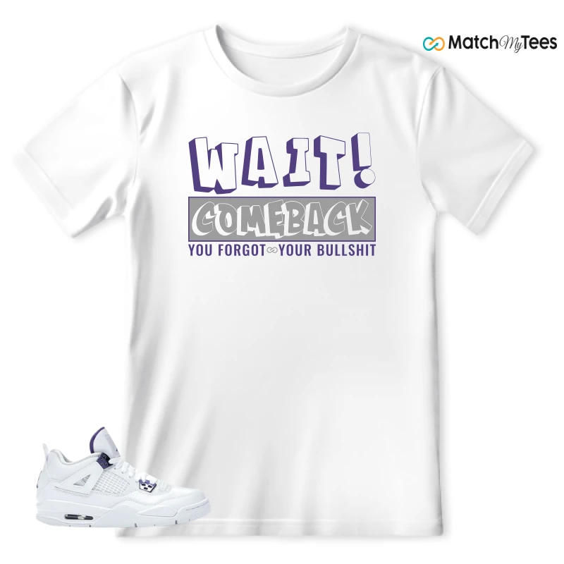 NIKE JORDAN 4 RETRO METALLIC PURPLE SNEAKER Matching Tees T-shirt for Men