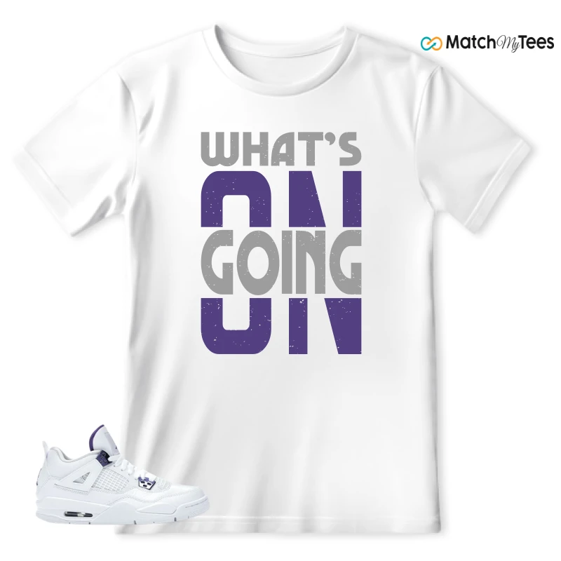 NIKE JORDAN 4 RETRO METALLIC PURPLE SNEAKER Matching Tees t-shirt