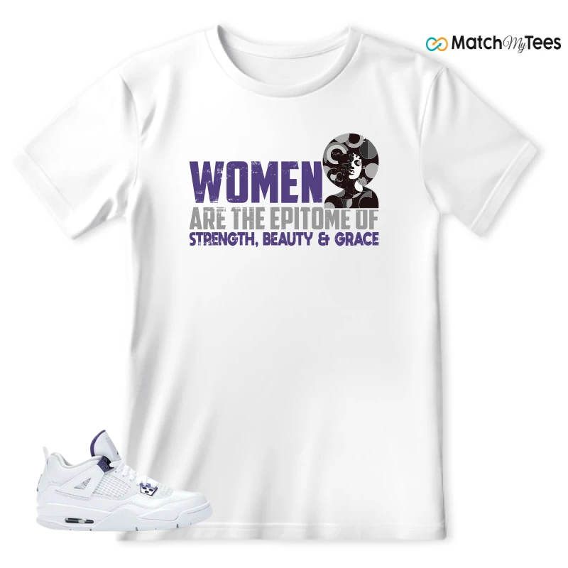 NIKE JORDAN 4 RETRO METALLIC PURPLE SNEAKER Matching Tees t-shirt
