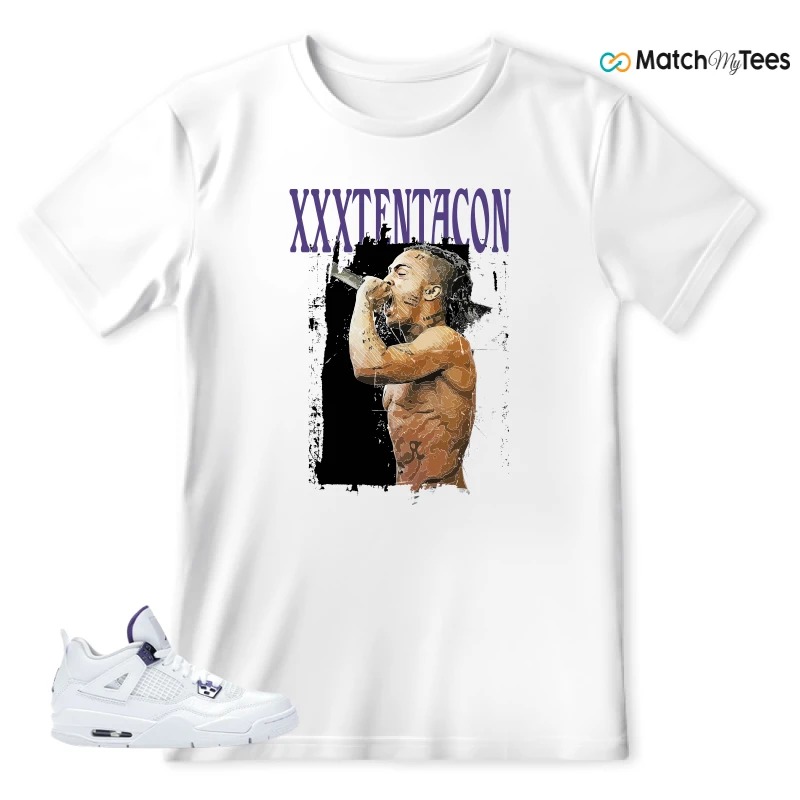 NIKE JORDAN 4 RETRO METALLIC PURPLE SNEAKER Matching Tees t-shirt