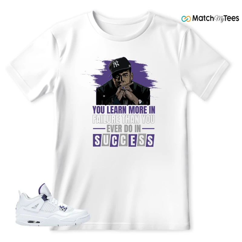 NIKE JORDAN 4 RETRO METALLIC PURPLE SNEAKER Matching Tees t-shirt
