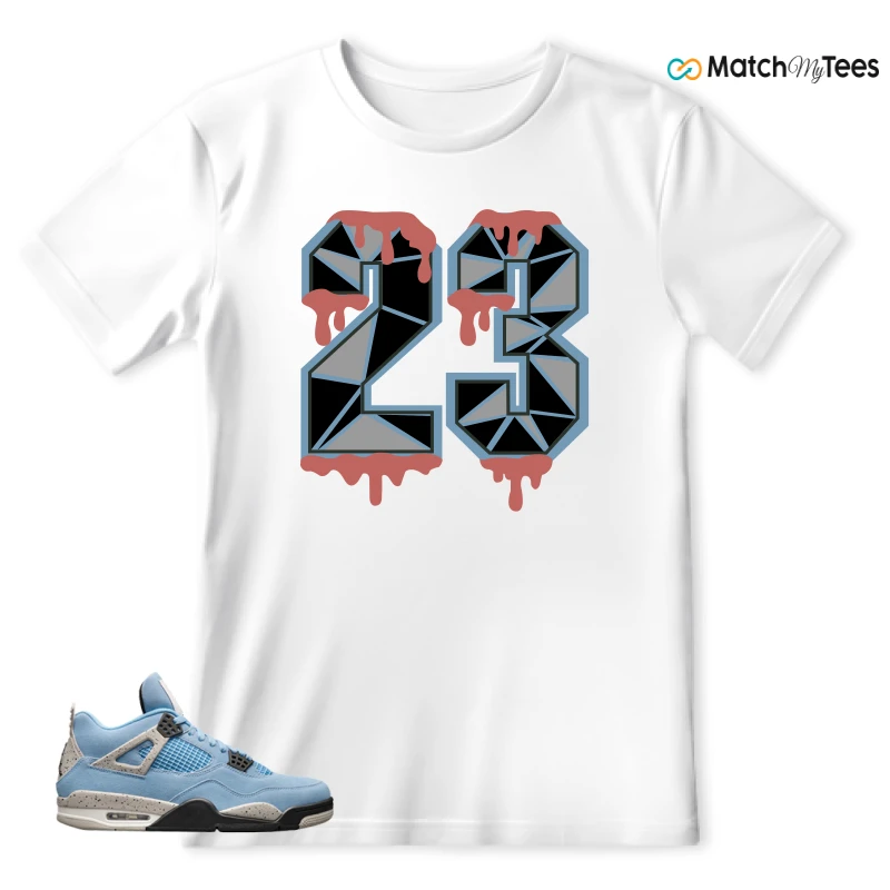 NIKE JORDAN 4 RETRO UNIVERSITY BLUE SNEAKER Matching Tees t-shirt