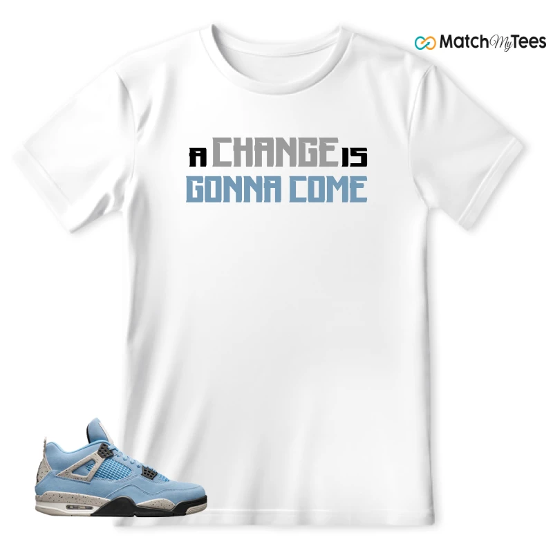 NIKE JORDAN 4 RETRO UNIVERSITY BLUE SNEAKER Matching Tees t-shirt