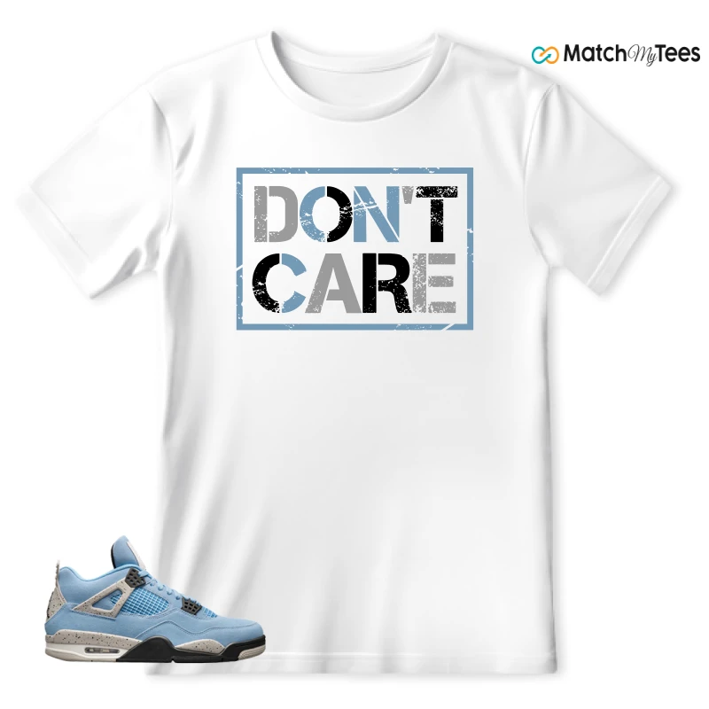 NIKE JORDAN 4 RETRO UNIVERSITY BLUE SNEAKER Matching Tees T-shirt for Men