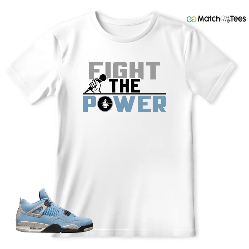 NIKE JORDAN 4 RETRO UNIVERSITY BLUE SNEAKER Matching Tees t-shirt