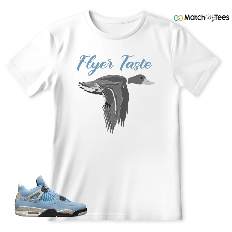 NIKE JORDAN 4 RETRO UNIVERSITY BLUE SNEAKER Matching Tees t-shirt