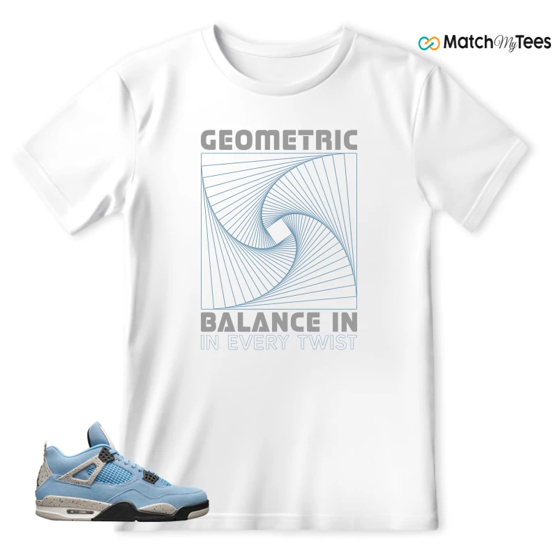 NIKE JORDAN 4 RETRO UNIVERSITY BLUE SNEAKER Matching Tees t-shirt