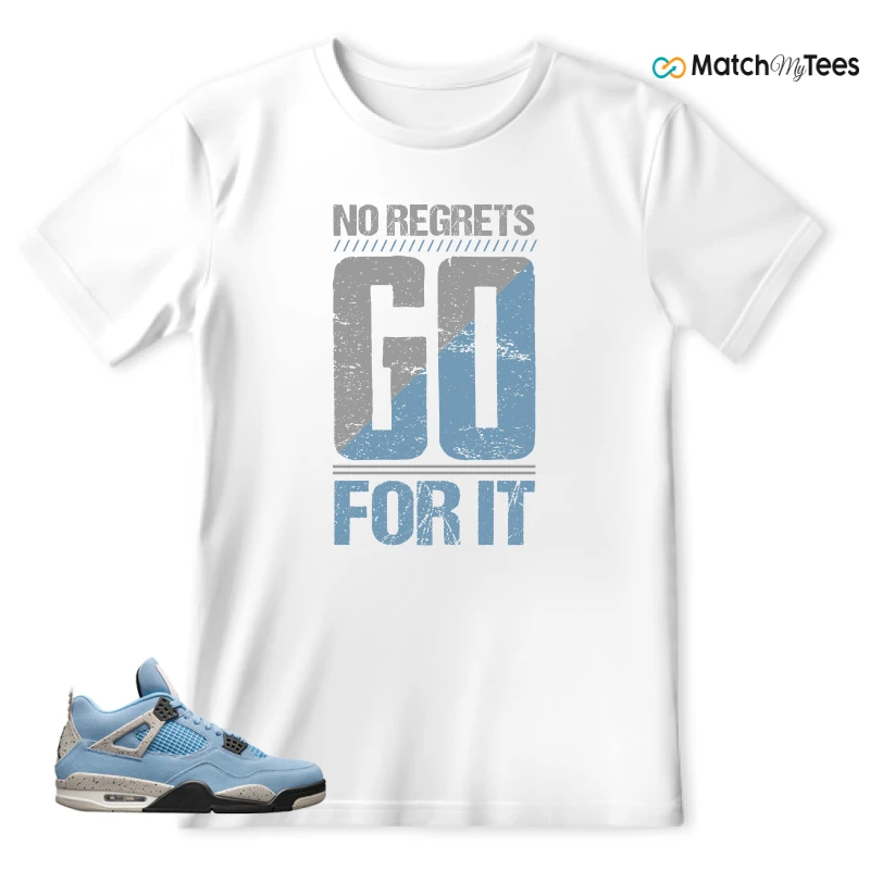 NIKE JORDAN 4 RETRO UNIVERSITY BLUE SNEAKER Matching Tees t-shirt