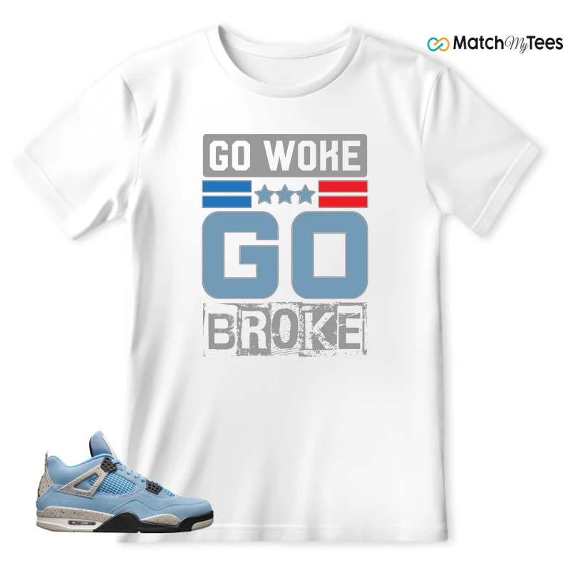 NIKE JORDAN 4 RETRO UNIVERSITY BLUE SNEAKER Matching Tees t-shirt