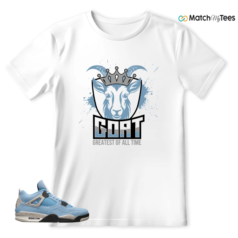 NIKE JORDAN 4 RETRO UNIVERSITY BLUE SNEAKER Matching Tees t-shirt