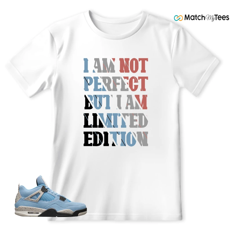 NIKE JORDAN 4 RETRO UNIVERSITY BLUE SNEAKER Matching Tees t-shirt