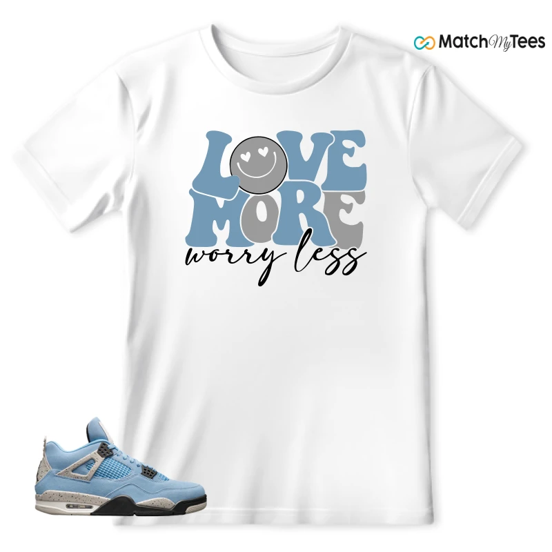 NIKE JORDAN 4 RETRO UNIVERSITY BLUE SNEAKER Matching Tees t-shirt