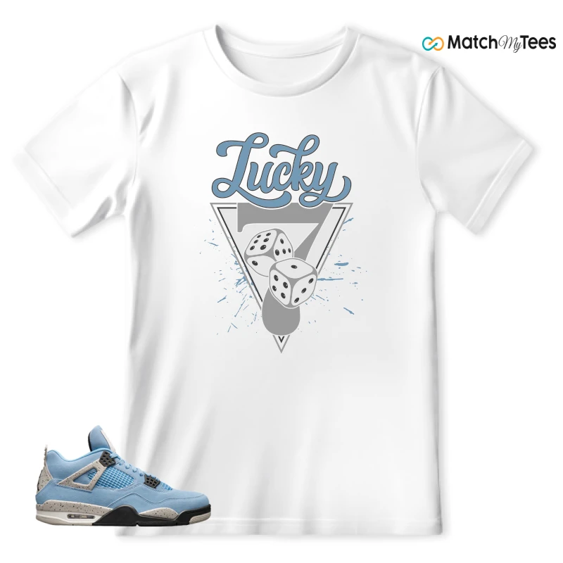 NIKE JORDAN 4 RETRO UNIVERSITY BLUE SNEAKER Matching Tees t-shirt