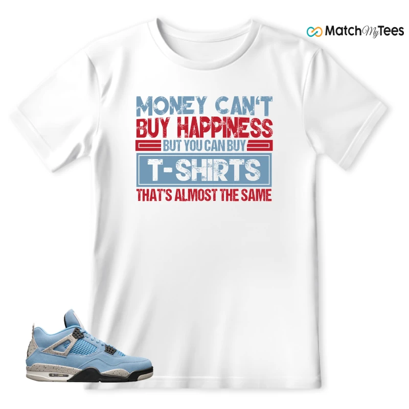 NIKE JORDAN 4 RETRO UNIVERSITY BLUE SNEAKER Matching Tees t-shirt
