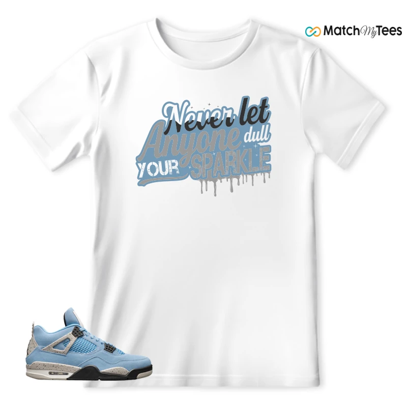 NIKE JORDAN 4 RETRO UNIVERSITY BLUE SNEAKER Matching Tees t-shirt