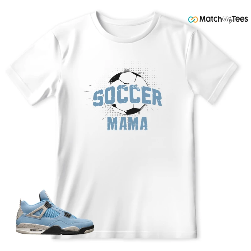NIKE JORDAN 4 RETRO UNIVERSITY BLUE SNEAKER Matching Tees t-shirt