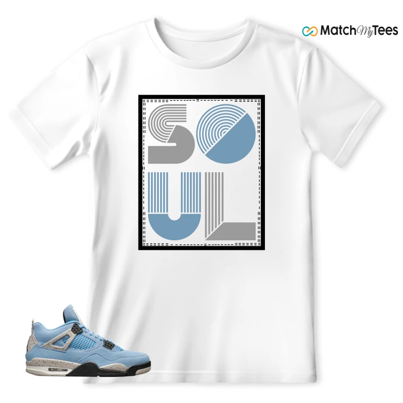 NIKE JORDAN 4 RETRO UNIVERSITY BLUE SNEAKER Matching Tees t-shirt