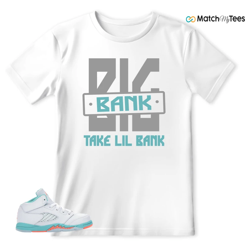 NIKE JORDAN 5 RETRO LIGHT AQUA (TD) SNEAKER Matching Tees t-shirt