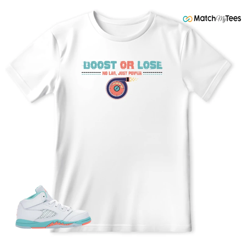 NIKE JORDAN 5 RETRO LIGHT AQUA (TD) SNEAKER Matching Tees t-shirt