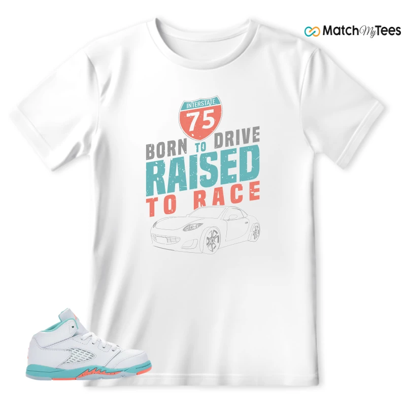 NIKE JORDAN 5 RETRO LIGHT AQUA (TD) SNEAKER Matching Tees t-shirt