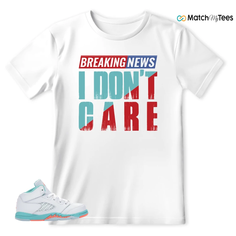 NIKE JORDAN 5 RETRO LIGHT AQUA (TD) SNEAKER Matching Tees t-shirt