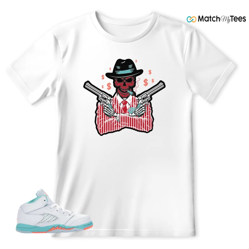 NIKE JORDAN 5 RETRO LIGHT AQUA (TD) SNEAKER Matching Tees t-shirt