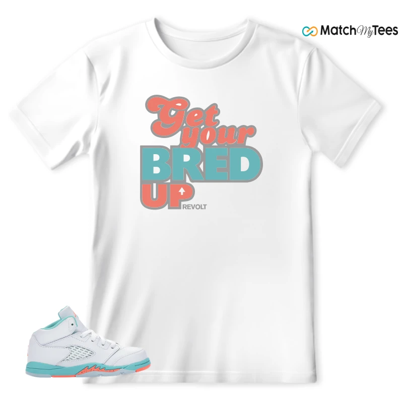 NIKE JORDAN 5 RETRO LIGHT AQUA (TD) SNEAKER Matching Tees t-shirt