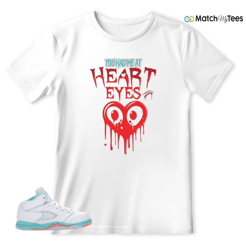 NIKE JORDAN 5 RETRO LIGHT AQUA (TD) SNEAKER Matching Tees t-shirt