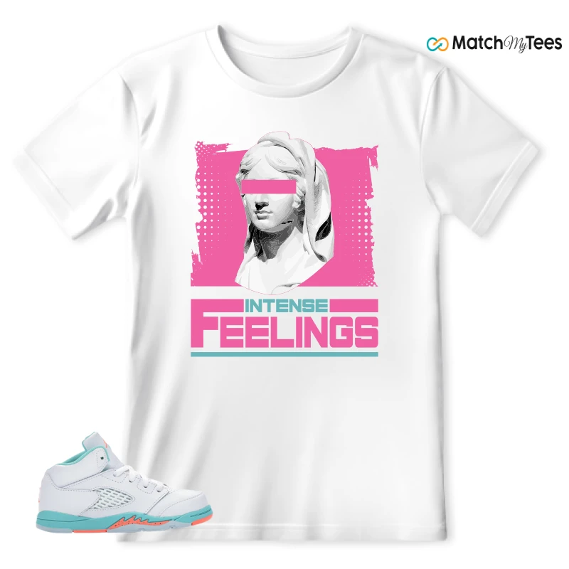 NIKE JORDAN 5 RETRO LIGHT AQUA (TD) SNEAKER Matching Tees t-shirt
