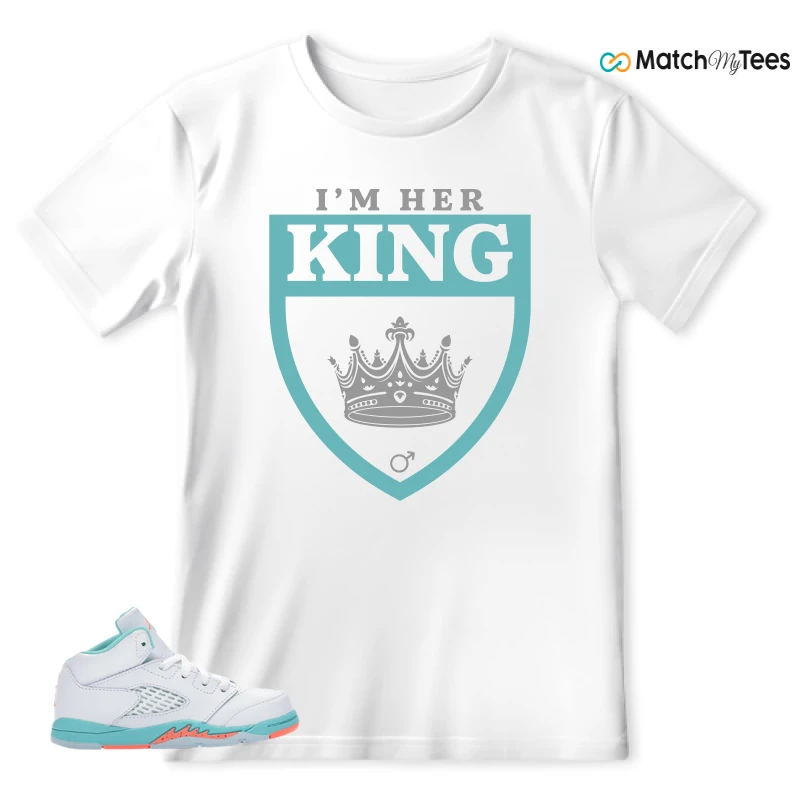 NIKE JORDAN 5 RETRO LIGHT AQUA (TD) SNEAKER Matching Tees t-shirt