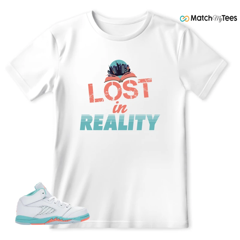 NIKE JORDAN 5 RETRO LIGHT AQUA (TD) SNEAKER Matching Tees t-shirt